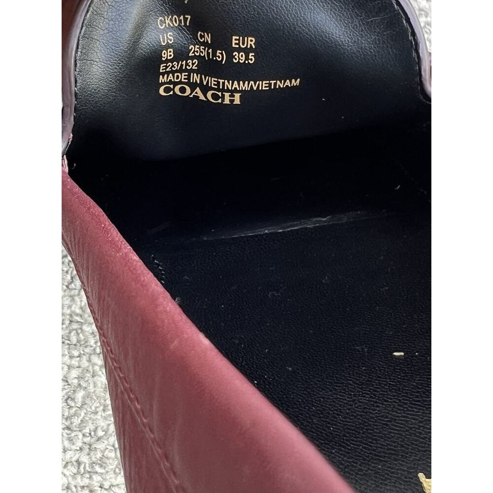 COACH Jolene 13MM Burgundy Leather Loafers Women's Size 9 US NEW - Picture 13 of 16